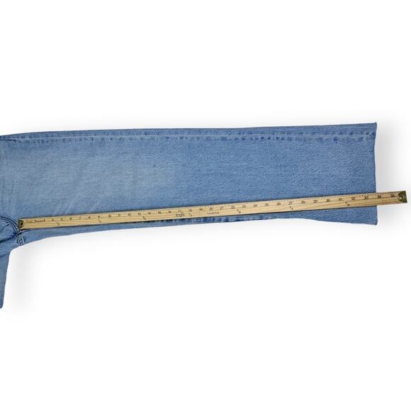 Madewell Jean Womens 24 Tall Blue Baggy Straight Leg Raw Slit Side Leg Hem - Picture 16 of 16